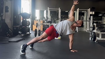TALL PLANKING T SPINE ROTATION + ANTI GRAVITY PRESS
