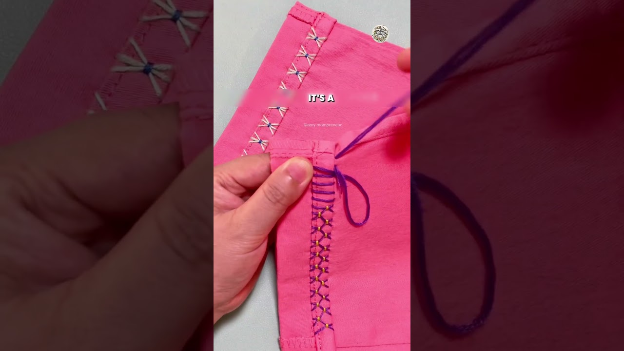 How to Hem Pants at Home | Easy Sewing Tutorial + Cute Decorative Stitch #short #sewing #embroidery