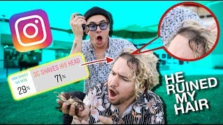 INSTAGRAM CONTROLS OUR LIFE FOR A DAY (Kian shaves Jc's hair....)