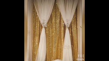 2019 Wedding Sequin Background Sequin Photo Backdrop Curtain,Decorative Gold Sequin Curtains