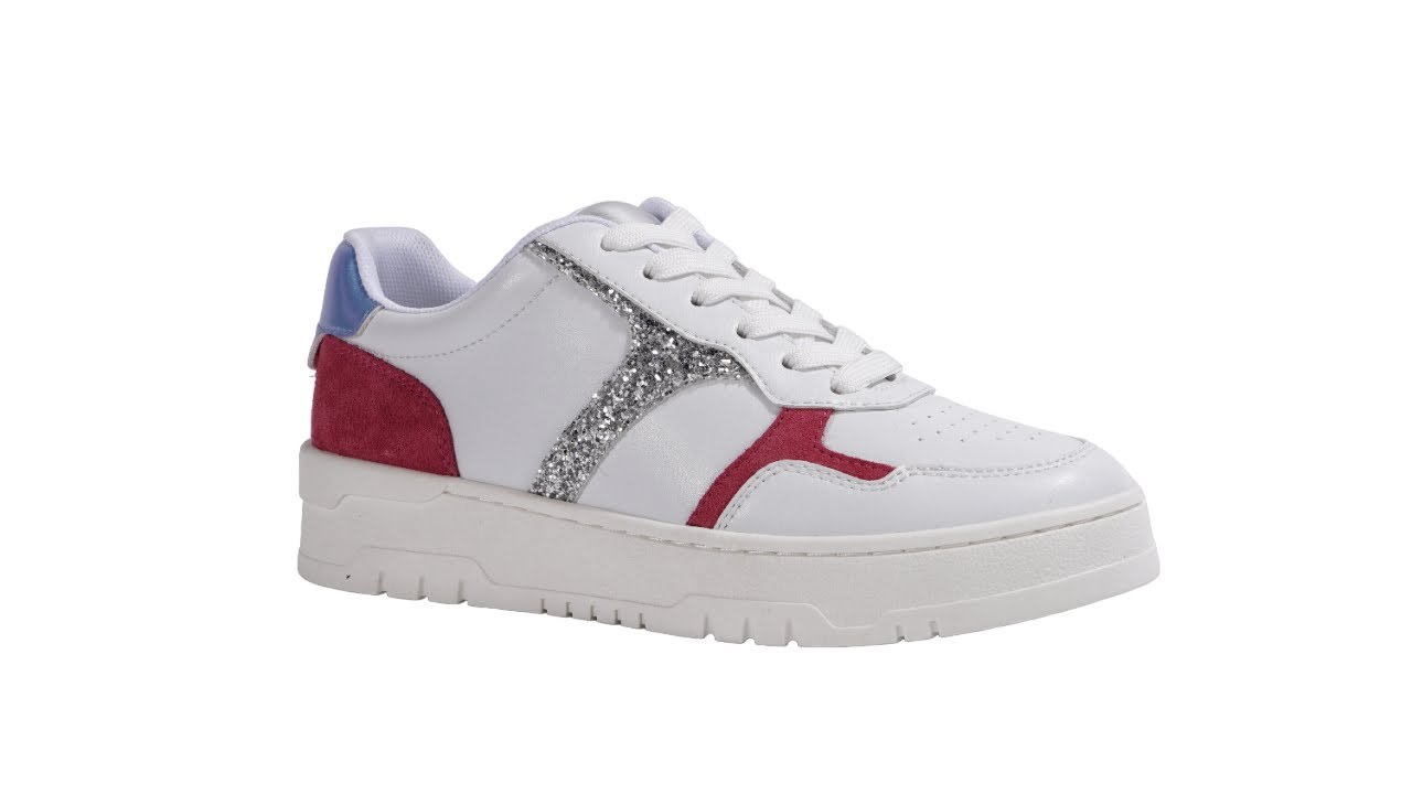 Stylish Glitter Off White Sneakers Women Lace Up YouTube