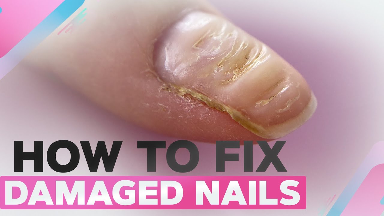 How to Fix Damaged Nails | Short Square Polygel Nails with Stamping -  YouTube