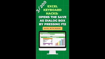 Excel Keyboard Hacks: Opens the Save As dialog box by pressing F12