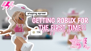 GETTING ROBUX FOR THE FIRST TIME! + SHOPPING SPREE! ⚡ *BOUGHT VIP IN ADOPT ME* || Roblox