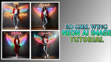 Viral Trending 3D Girl Neon Wing Ai Image Prompt || Technical Moon 87