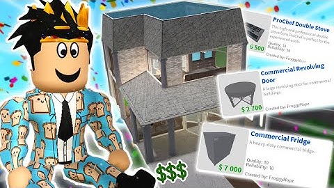 building a bloxburg house with EXPENSIVE ITEMS ONLY... oh no not again