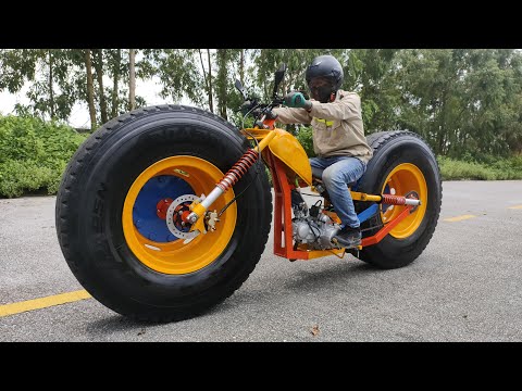 Build A Crazy Motorbike From Truck Wheels And The End…