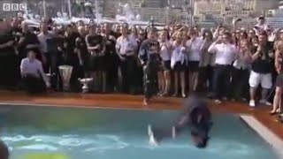 Mark Webber Backflips Into Pool After Monaco Victory