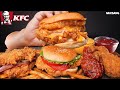 ASMR MUKBANG | KFC BURGERS 🍔 BBQ CHICKEN 🍗 FRENCH FRIES 🍟 EATING 햄버거 양념치킨 감자튀김 소스 퐁당! 먹방