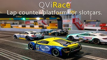 QViRace Lap counter platform for slotcars, 4 Lane Test!