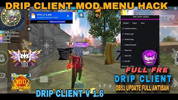 DRIP CLIENT V1.4 NEW UPDATE OB 51 VIDEO FREE FIRE HACK ALL SERVER OPP WORK ALL DEVICE WORKING