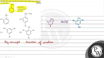 Identify the major product formed in the following sequence of reactions: (2022) (a) (3) \( \mat...
