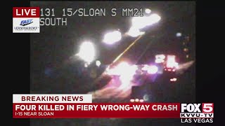 4 dead in wrong-way crash on I-15 south of Las Vegas Valley, state police say