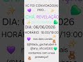 Contamos com a sua presença!! (a tela do aviso ficou apertada mais da pra ler 😅)