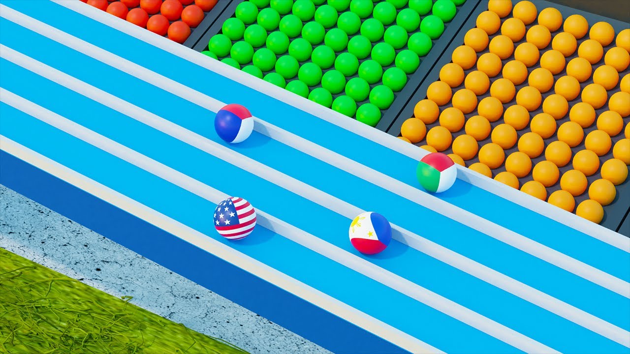 Marble Race Countries Tournament 5 Meter Sprint Amazing Marble Run