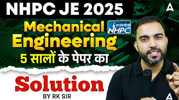NHPC JE 2025 | NHPC JE 2023 Mechanical | Paper solution Discussion by RK Sir