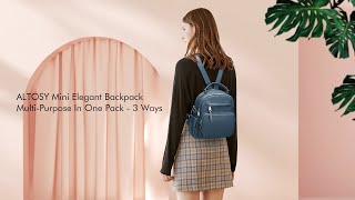 ALTOSY Genuine Leather Backpack for Women Small Convertible Backpack Purse Shoulder Bag 4 in 1 Ways screenshot 5