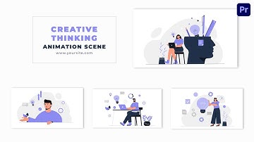 Creative Thinking Flat Character Design Animation Scene