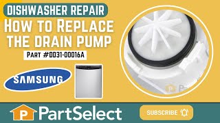 Samsung Dishwasher Repair  How to Replace the Drain Pump (Samsung Part # DD3100016A)