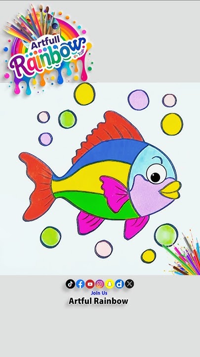 How to Coloring is a fish🖌🎨#ArtfulRainbow #shorts #coloring #reels # ...