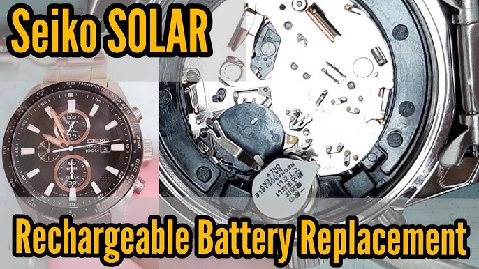 How to change Rechargeable battery on Seiko Solar cal. V157 | TrendWatchLab  | Seiko Solar Watch - YouTube