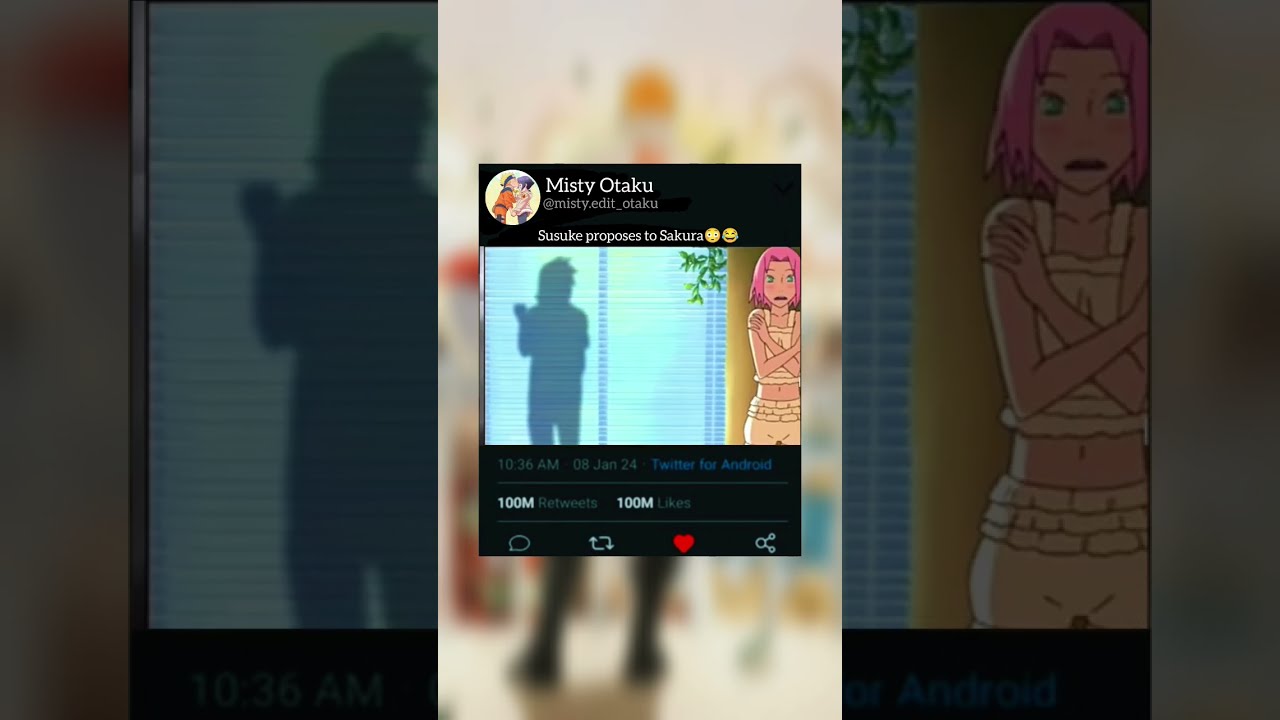 Sasuke Proposes Sakura🌹😂 #subscribe #shorts #sakura #sasuke #naruto #anime #funny #lol #viral #amv