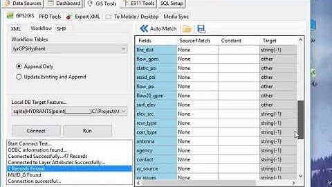 Update SQLite Layer from GPS Workflow