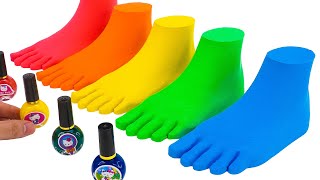 Satisfying Video l How To Make Rainbow Foot From Kinetic Sand Cutting ASMR | By Sweet Mixing