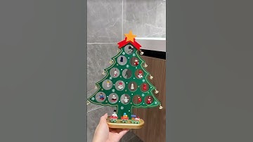 Wooden Advent Calendar Christmas Tree with Ornaments, 24 Days Countdown to Christmas Calendar