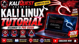 🔥 Kali Linux Tutorial for Beginners 🚀| Complete Setup & Basic Commands | KaliQuest Academy