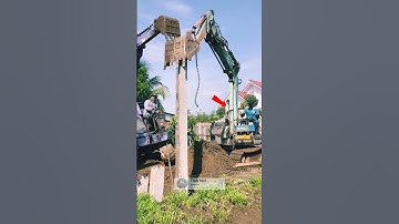 #shorts #excavator Kobe đóng cọc bê tông kiểu