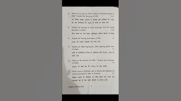 Fundamentals of Stock Market (2022) | Previous Year Question Paper | B.Com | Sem 5 | KUK | #shorts