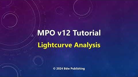 Lightcurve Analysis in MPO Canopus  v12