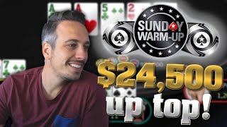 Sunday Warm-Up Deep run with $24,500 up top