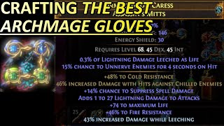 Crafting the best Archmage Ice Nova of Frostbolts Gloves For Your Build! POE 3.24 Necropolis