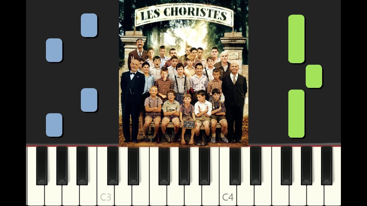 piano tutorial VOIS SUR TON CHEMIN Les Choristes, 2004, avec partition  gratuite (pdf) 