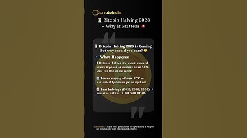 Bitcoin Halving 2028 – Why It Matters 💰 | CryptoIndia