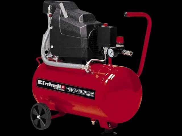 Einhell Compresor TC-AC 190/24/8 (máx. 8 bar, depósito de 24 l, lubricación  por aceite, reductor de presión, manómetro + acoplamiento rápido, válvula  antirretorno, soporte con tope de goma) : : Bricolaje y  herramientas