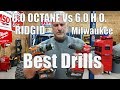 Ridgid OCTANE vs. Milwaukee M18 Gen3 Drill Driver 6.0 High Output vs. 6.0 OCTANE Battery