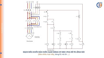 Mạch điều khiển đảo chiều quay động cơ KĐB 3 pha (trực tiếp, 01 nút mở và 02 Timer)_ P1