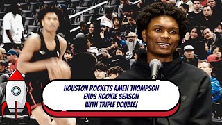 Rockets Rookie Amen Thompson Triple Doubles in Season Finale