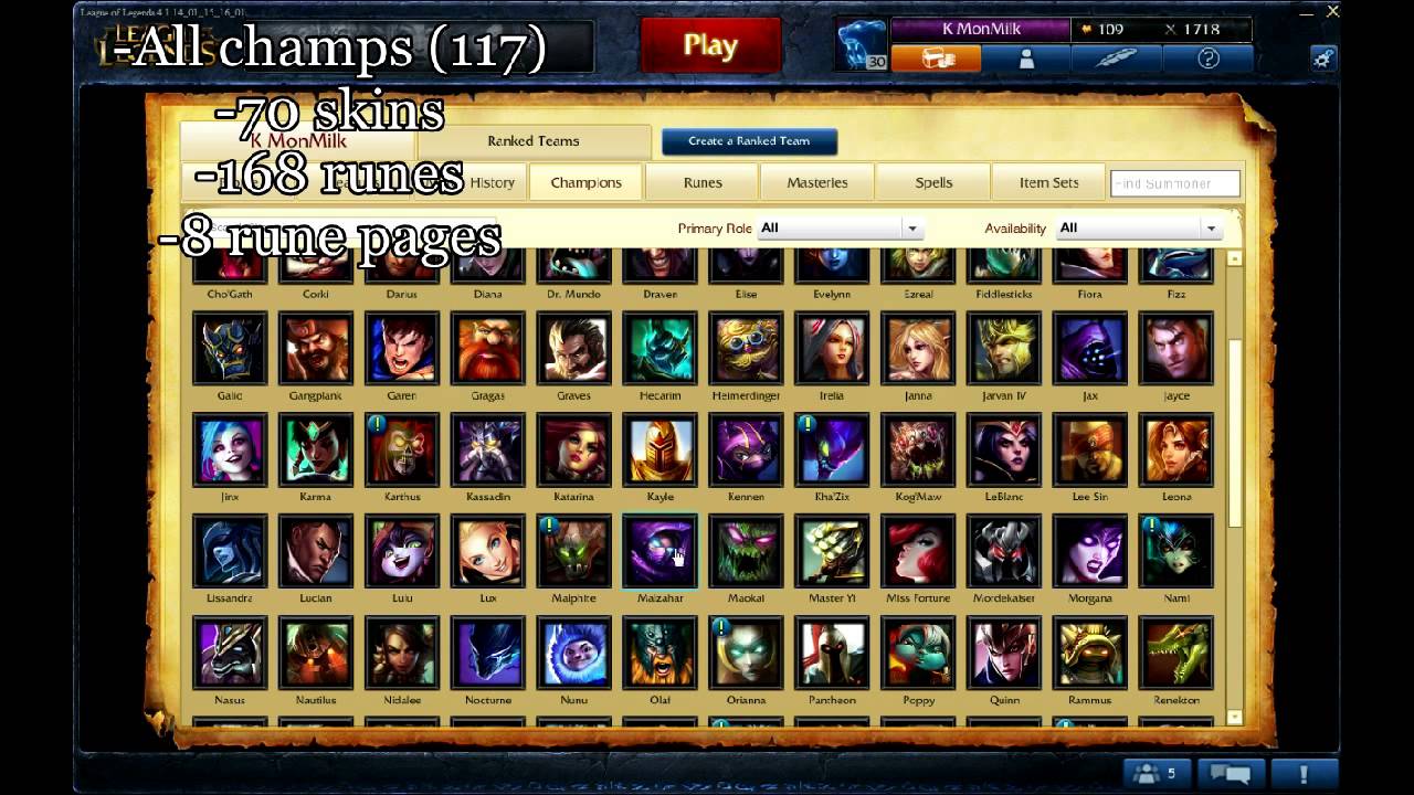 What Is A LoL Account With All Champions?