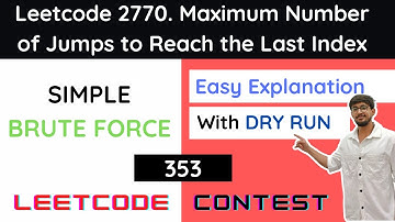 Leetcode 2770 Maximum Number of Jumps to Reach the Last Index
