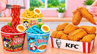 How To Make Food 🍤😋 American KFC Fried Chicken VS Colorful Buldak Noodle in Mira Kitchen