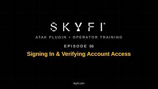 How To Sign In To The Skyfi Plugin In Atak Operator Training Ep03