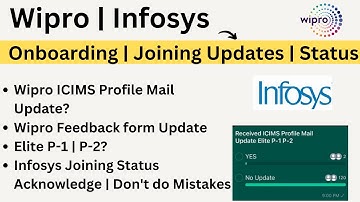 Wipro | Infosys Joining Onboarding Updates | ICIMS Profile Mail | Status Acknowledge |Queries Solved
