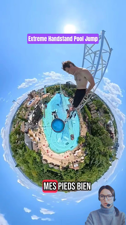💦 Extreme Pool Handstand Dive 🏊 #EpicDive #WaterChallenge #HighJump