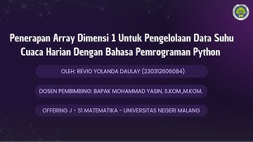 Penerapan Array Dimensi 1 Untuk Pengelolaan Data Suhu Cuaca Harian Dengan Bahasa Pemrograman Python