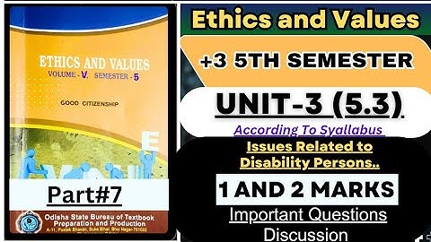 Ethics and Values Unit-3  [1 and 2 marks] 5th Semester Important Questions @supportLearningArtificial