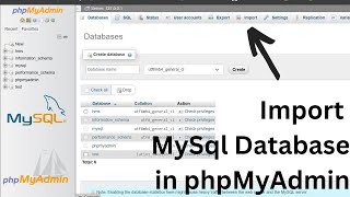 Importing MySQL databases and tables using phpMyAdmin